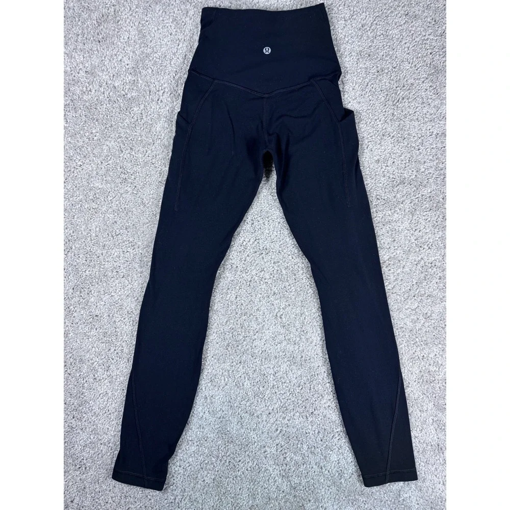 Lululemon‎ Align High Rise Black Leggings Pockets Women's Size 0 V Waist (READ)